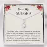 Para Mi Suegra, Regalo Para Suegra, Regalo Para Mama de Mi Esposo, Regalo Para Dia de Boda, Gift for Mother in Law Spanish, Gracias Suegra, Necklace With Message Card and Box, Gift for Birthday