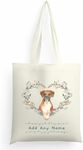 Personalised Boxer Dog Natural Cotton Tote Bag - Customised Pet Owner Gift - Pick a Breed & Add a Name