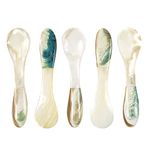 DUEBEL 5 pcs Mother of Pearl Tableware Caviar Spoons (5pcs Chartreuse Spoons)