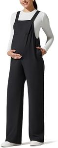 G4Free Maternity Jumpsuits Pregnancy Overalls Sleeveless,Black,S,Regular