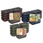 Bentgo Prep 60-Piece Meal Prep Kit - Reusable Food Containers 1-Compartment, 2-Compartment, & 3-Compartments for Healthy Eating - Microwave, Freezer, & Dishwasher Safe (Rich Shades)