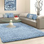 Zora Carpet Carpet Indian Microfiber Premium Modern Design Carpet Rug for Home & Office Floor Runner Drawing Room Hall Rugs 9 x 12 Feet Size, Duck Egg Blue