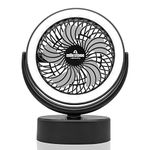 Milestone Camping 53629 2 in 1 LED Light Camping Fan / Weather Resistant / Built-In Hanging Hook & Stand / Variable Fan Speed / 30 Bright LED Bulbs / Up To 8 Hours Usage