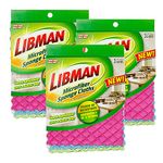 Libman 1482 Microfiber Sponge Cloths – Combines The Best of a Sponge and Dish Cloth, Includes 3 Packs of 3 Sponge Cloths (9 Total Sponge Cloths), Pink, Blue and Green, 7.5 in. x 6.5 in.