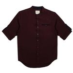 MARKRICH Kids 100% Cotton Regular Fit Solid Shirt for Boys||Collared Neck Short Sleeve Shirt for Boys||Casual,Trendy,Soft Fabric Half Sleeve Shirt for Boys & Kids, Best for Summer Maroon