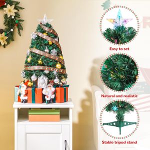 Yaheetech 4ft Fibre Optic Christmas Tree – Pre-Lit Holiday Decor