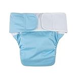 Reusable Adults Diapers - Adults Diapers Washable Incontinence Man Protective Underwear Breathable Leakfree for Women Men Incontinence Care Velcro Design, Waistline 19.68-49.60 inch(Blue)