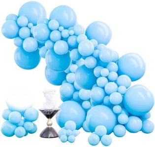 PartyWoo Light Blue Balloons 100pcs Different Sizes of 18 12 10 5 Inch Baby Pastel Sky Aqua Blue Balloon Arch Kit Garland for Birthday Gender Reveal Baby Shower Graduation Party Decorations Blue-Y4