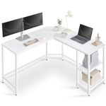 VASAGLE Computer Desk, L-Shaped Corner Desk, 138 x 138 x 76 cm, Gaming Desk, Workstation with 2 Storage Shelves for Home Office, Space-Saving, Easy to Assemble, Maple White LWD072W44