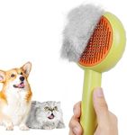 HICC GROOM! Pet Grooming Brush for Cats and Dogs, Self-Cleaning Sliker Brush for Removes Mats, Tangles, and Loose Hair, Shedding Brush for Short or Long Haired Cats/Dogs (Donut)