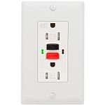 ANKO GFCI Outlet 15 Amp, UL Listed, Tamper-Resistant, Weather Resistant Receptacle, LED Indicator with Decor Wall Plates and Screws, Indoor or Outdoor Use