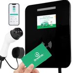 StromPuls EV Charger |22kW, 32amp, 3 Phase Current | Ajdustable Current|Mirror Black |Large Touch Display |RFID Card| Smart APP, WiFi, Blutooth | IP55| CE UKCA ISO Certified|