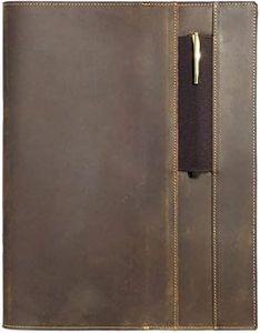 Leather Refillable Journal Cover for Moleskine Cahier XXL (21.6x27.9 cm) | Rustic Handmade Leather Notebook Cover for Men, Women, Business Travel | Unique Storage Design, Pen Holder, Pen & Card Holder