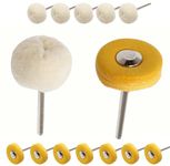 DIY Crafts 10 Pcs, Polishing Buffing Wheel Set Cotton Little Buff Wheel for Rotary Drill Tool Accessories Watch Jewelry Polish Buffer Kit 3 MM Mandrel (10)