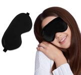 TOWINO® Eye Mask for Sleep Eye Mask Super Smooth And Adjustable Strap- Super Soft & Comfortable for Women & Men, Blindfold for Travelling, Night Sleeping,Nap Suitable for All -Made In India (Black)