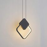 Ganeep Modern Simple 12W LED Pendant Lights Geometric Triangle Aesthetics Creative Ceiling lamp for Living Room Bedroom Dining Room Lighting Hanging Lamps (Color : Black, Size : White Light)