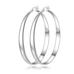 NEVEGE Silver Hoops Earrings for Women Hypoallergenic 925 Sterling Silver Hoop Earrings Thick Large Big Silver Hoop Earrings for Women 55mm