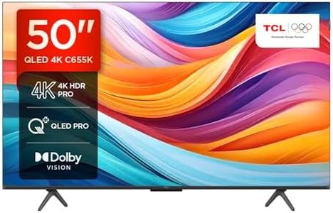 TCL 50C655K 50-inch QLED Pro Television, 4K Ultra HD, HDR Pro, Smart TV Powered by Android TV (Dolby Vision & Atmos, Motion Clarity, Hands-Free Voice Control, Compatible with Google assistant & Alexa)