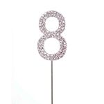 8 Silver Diamond Sparkley Cake Topper Number Year For Mans Boys Womens Girls Birthday Anniversary Party Decorations