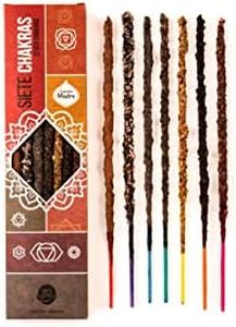 Sagrada Madre 7 Chakras Fine Incense Stick. 100% Sustainable. Naturral, Handcrafted. Vegan. Eco. 1Hr Duration. 7 Counts.