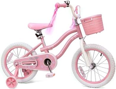 bicystar Girls Bike for Kids 3-5, Kids Bike with Training Wheels, Basket, Coaster Brake, Streamers, 16 inch Pink Pedal Bike for Kids, Birthday Gift