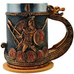 WOKHACH 18OZ Spartan Nordic Viking Mug,Stainless Steel Drinking Mug Sparta Novelty Coffee Cup,Norse Viking Mug Poetic Spartacus Decor Party Decoration Drinkware Gift Mugs for Men (Sparta)