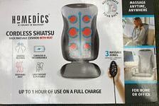 New (In Box) Homemedics Shiatsu Back Massage Cushion with Heat. Cordless Option.