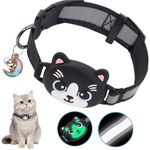 Airtag Cat Collar Breakaway, Safety Elastic Band Cat GPS Collar, Reflective Cat Collar Airtag Holder, Elastic Silicone Cat Airtag Collar for Dog Cat, Light and Durable for Apple Air Tag Cat Collar