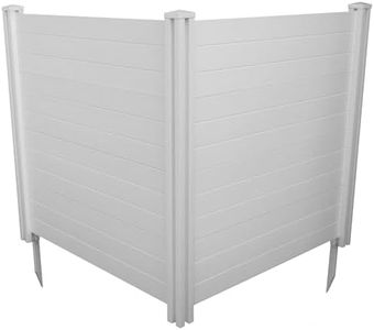 Enclo Privacy Screens ZP19014 Premium White Vinyl Outdoor Privacy Fence Panels - No Dig Decorative Privacy Screen for Trash Bins, Air Conditioner Units & Pool Equipment Enclosure (2-Panels)