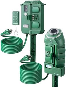 DEWENWILS Outdoor Power Stake Timer Waterproof, Yard Stake Timer Dusk to Dawn