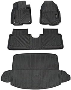 Shvgen Car Floor Mats and Cargo Trunk Liner Set Compatible for Honda CR-V 2017 2018 2019 2020 2021 2022All-Weather TPE Rubber Mats Protection Black