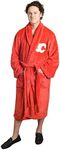 NHL Calgary Flames Men’s Fleece Robe EXPRESSIONS Luxury Plush Standard Length Comfy Lounge Bathrobe with 2 Front Pockets, Wrap Tie & Shawl Collar Design, Father's Day Gift (Official NHL Product)