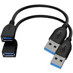 USB extension cable, (2 PACK 1FT) USB 3.0 male to female extension cable withstands fast data transfer compatible with USB keyboard, mouse, webcam, camera, phone, USB hub, printer, hard drive, etc