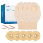 15PCS 2-Piece Colostomy Bags, Ostomy Bag with Convex Barrier Special Design for Retracted Stomas, 20-45 mm Cut-to-Fit Drainable Ostomy Pouch for Ileostomy Stoma Care (10 x Bags+5 x Barrier+2 x Clamps)