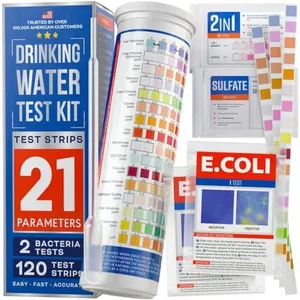 Bestprod All-New 20 in 1 Drinking Water Testing Kit 120 Strips, Home Tap and Well Water Test Kit for Hardness, Lead, Iron, Copper, Chlorine, Fluoride