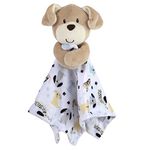 Minky Animal Snuggler Lovey Blanket for Kids, Babies, Boys, Girls, Gender Neutral Security Blanket with Stuffed Animal (Perky Puppy Pal)