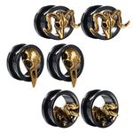 COOEAR Gauges Ears Plugs and Tunnels Black Screw Back Earrings Upgrade Piercing 1 Pair Gift Packing Stretchers 2g to 1 Inch.