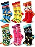 6 Pairs Taco Socks for Men Women Mexican Novelty Socks Cotton Crew Socks for Mexican Party Favors Taco Lovers Gifts