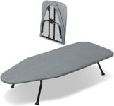 SYAMEET Metal Tabletop Ironing Board，Foldable Iron Board，Small Ironing Board with Heat Resistant Cover and 100% Cotton 8mm Thicken Pad，Metal Mesh Panel Portable Iron Board.(Size：81 * 30.5 * 15CM)