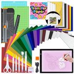 The All-in-One Accessories and Supplies Bundle for Cricut Makers and All Explore Air - Craft Kit with Weeding Tools, HTV Vinyl, Permanent Vinyl, LED Light Pad, Paper Cutter for Crafting Projects