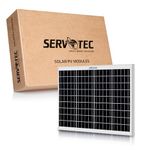 Servotech 50W 12V Monocrystalline Solar Panel for Home Lighting & Small Battery | 25-Year Performance Warranty | Water Proof Portable Solar Panel