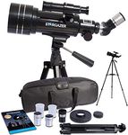 Stargazer Astronomy Telescope Professional for Adults And Beginners - Portable, 70mm Aperture, 400mm Astronomical Moon Planets Refractor, Eyepieces, Barlow, Adjustable Tripod, Bag