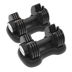 ATIVAFIT 2x12.5kg Adjustable Dumbbell for Workout Strength Training Fitness Weight Gym with Fast Automatic Adjustable