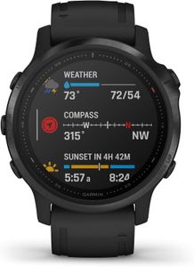 Garmin Fenix 6X Pro Multisport GPS Watch – Mapping, Music, Black Band