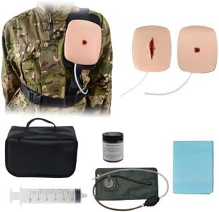 Chest Seal Application Trainer, Wearable Chest Wound Trauma Training Model with Gunshot & Laceration Wounds, Bleeding Simulation Pump for Tactical Training