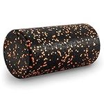 ProsourceFit High Density Foam Rollers 12 - inches long,Firm Full Body Athletic Massage Tool for Back Stretching, Yoga, Pilates, Post Workout Muscle Recuperation, Black/Orange