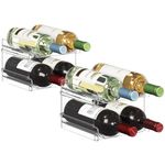 Lifewit Plastic Stackable Wine Rack for refrigerator, Cabinet, Countertop,Wine Bottle Holder, Water Bottle Organiser for Fridge, Pantry, Hold 8 Bottles