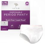 AZAH Periods Panty For Women [L-XL Pack of 10] | 12 Hrs Protection |Super Absorbent 360° Coverage| Leak Proof Overnight Period Panty for Girls |Heavy Flow | Rash Free Disposable Panties After Delivery