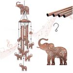 Elephant Wind Chimes Outdoor Elephant Gifts for Women/Men/Mom/Grandma/Wife Birthday Gifts Memorial Gift Metal WindChimes for Outside/Indoors, Home, Lawn, Porch, Patio, Garden Decor, Yard Decorations