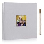 RECUTMS Large Photo Album Self Adhesive Magnetic Self-Stick Page Scrapbook Hand Made DIY Albums Holds 3X5, 4X6, 5X7, 6X8,8X10 Photos Family Album Travel Memory Book (White-Large)…